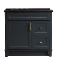Load image into Gallery viewer, Bellaterra Home Vanity BellaTerra Home 37&quot; Single sink vanity in Dark Gray finish with Black galaxy granite and Left door/Left sink 400700-37L-DG-BGOL