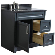 Load image into Gallery viewer, Bellaterra Home Vanity BellaTerra Home 37&quot; Single sink vanity in Dark Gray finish with Black galaxy granite and Left door/Left sink 400700-37L-DG-BGOL