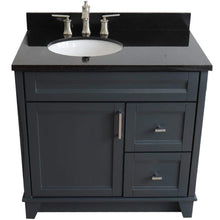 Load image into Gallery viewer, Bellaterra Home Vanity BellaTerra Home 37&quot; Single sink vanity in Dark Gray finish with Black galaxy granite and Left door/Left sink 400700-37L-DG-BGOL
