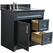 Load image into Gallery viewer, Bellaterra Home Vanity BellaTerra Home 37&quot; Single sink vanity in Dark Gray finish with Black galaxy granite and Left door/Left sink 400700-37L-DG-BGRL 400700-37L-DG-BGRL