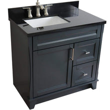 Load image into Gallery viewer, Bellaterra Home Vanity BellaTerra Home 37&quot; Single sink vanity in Dark Gray finish with Black galaxy granite and Left door/Left sink 400700-37L-DG-BGRL 400700-37L-DG-BGRL