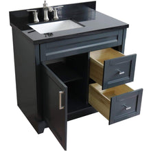 Load image into Gallery viewer, Bellaterra Home Vanity BellaTerra Home 37&quot; Single sink vanity in Dark Gray finish with Black galaxy granite and Left door/Left sink 400700-37L-DG-BGRL 400700-37L-DG-BGRL