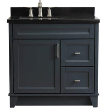 Load image into Gallery viewer, Bellaterra Home Vanity BellaTerra Home 37&quot; Single sink vanity in Dark Gray finish with Black galaxy granite and Left door/Left sink 400700-37L-DG-BGRL 400700-37L-DG-BGRL