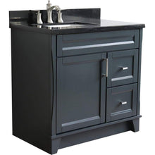 Load image into Gallery viewer, Bellaterra Home Vanity BellaTerra Home 37&quot; Single sink vanity in Dark Gray finish with Black galaxy granite and Left door/Left sink 400700-37L-DG-BGRL 400700-37L-DG-BGRL