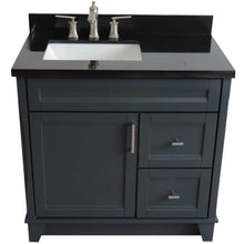Load image into Gallery viewer, Bellaterra Home Vanity BellaTerra Home 37&quot; Single sink vanity in Dark Gray finish with Black galaxy granite and Left door/Left sink 400700-37L-DG-BGRL 400700-37L-DG-BGRL