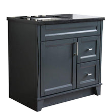 Load image into Gallery viewer, Bellaterra Home Vanity BellaTerra Home 37&quot; Single sink vanity in Dark Gray finish with Black galaxy granite and Left door/Left sink 400700-37L-DG-BGRL 400700-37L-DG-BGRL