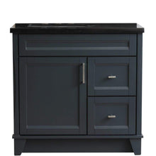Load image into Gallery viewer, Bellaterra Home Vanity BellaTerra Home 37&quot; Single sink vanity in Dark Gray finish with Black galaxy granite and Left door/Left sink 400700-37L-DG-BGRL 400700-37L-DG-BGRL