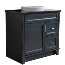 Load image into Gallery viewer, Bellaterra Home Vanity BellaTerra Home 37&quot; Single Sink Vanity in Dark Gray Finish with Black Galaxy Granite and Left Door/Round Center Sink 400700-37L-DG-BGRDC