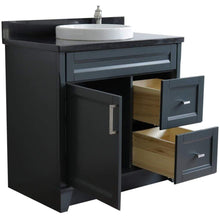 Load image into Gallery viewer, Bellaterra Home Vanity BellaTerra Home 37&quot; Single Sink Vanity in Dark Gray Finish with Black Galaxy Granite and Left Door/Round Center Sink 400700-37L-DG-BGRDC