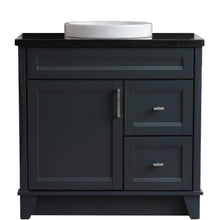 Load image into Gallery viewer, Bellaterra Home Vanity BellaTerra Home 37&quot; Single Sink Vanity in Dark Gray Finish with Black Galaxy Granite and Left Door/Round Center Sink 400700-37L-DG-BGRDC