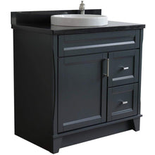 Load image into Gallery viewer, Bellaterra Home Vanity BellaTerra Home 37&quot; Single Sink Vanity in Dark Gray Finish with Black Galaxy Granite and Left Door/Round Center Sink 400700-37L-DG-BGRDC