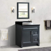 Load image into Gallery viewer, Bellaterra Home Vanity BellaTerra Home 37&quot; Single Sink Vanity in Dark Gray Finish with Black Galaxy Granite and Left Door/Round Center Sink 400700-37L-DG-BGRDC