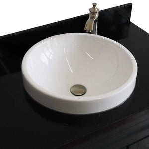 Bellaterra Home Vanity BellaTerra Home 37" Single Sink Vanity in Dark Gray Finish with Black Galaxy Granite and Left Door/Round Center Sink 400700-37L-DG-BGRDC