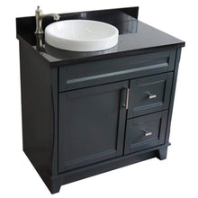 Load image into Gallery viewer, Bellaterra Home Vanity BellaTerra Home 37&quot; Single sink vanity in Dark Gray finish with Black galaxy granite and Left door/Round Left sink 400700-37L-DG-BGRDL