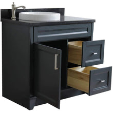 Load image into Gallery viewer, Bellaterra Home Vanity BellaTerra Home 37&quot; Single sink vanity in Dark Gray finish with Black galaxy granite and Left door/Round Left sink 400700-37L-DG-BGRDL