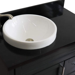 Bellaterra Home Vanity BellaTerra Home 37" Single sink vanity in Dark Gray finish with Black galaxy granite and Left door/Round Left sink 400700-37L-DG-BGRDL