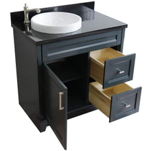 Load image into Gallery viewer, Bellaterra Home Vanity BellaTerra Home 37&quot; Single sink vanity in Dark Gray finish with Black galaxy granite and Left door/Round Left sink 400700-37L-DG-BGRDL