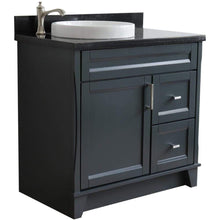 Load image into Gallery viewer, Bellaterra Home Vanity BellaTerra Home 37&quot; Single sink vanity in Dark Gray finish with Black galaxy granite and Left door/Round Left sink 400700-37L-DG-BGRDL