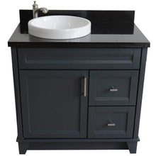 Load image into Gallery viewer, Bellaterra Home Vanity BellaTerra Home 37&quot; Single sink vanity in Dark Gray finish with Black galaxy granite and Left door/Round Left sink 400700-37L-DG-BGRDL