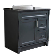 Load image into Gallery viewer, Bellaterra Home Vanity BellaTerra Home 37&quot; Single sink vanity in Dark Gray finish with Black galaxy granite and Left door/Round Left sink 400700-37L-DG-BGRDL