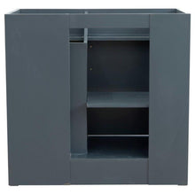 Load image into Gallery viewer, Bellaterra Home Vanity BellaTerra Home 37&quot; Single sink vanity in Dark Gray finish with Black galaxy granite and LEFT oval sink- RIGHT drawers 400700-37R-DG-BGOR