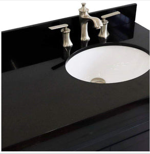 Bellaterra Home Vanity BellaTerra Home 37" Single sink vanity in Dark Gray finish with Black galaxy granite and LEFT oval sink- RIGHT drawers 400700-37R-DG-BGOR