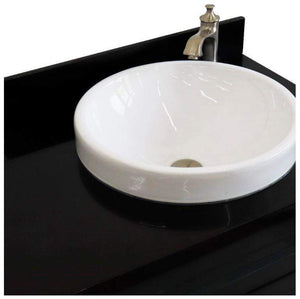 Bellaterra Home Vanity BellaTerra Home 37" Single sink vanity in Dark Gray finish with Black galaxy granite and LEFT round sink- RIGHT drawers 400700-37R-DG-BGRDR