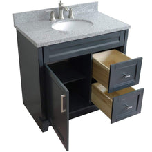 Load image into Gallery viewer, Bellaterra Home Vanity BellaTerra Home 37&quot; Single Sink Vanity in Dark Gray Finish with Gray Granite and Left Door/Center Sink 400700-37L-DG-GYOC