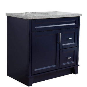 Bellaterra Home Vanity BellaTerra Home 37" Single sink vanity in Dark Gray finish with Gray granite and Left door/Left sink 400700-37L-DG-GYOL