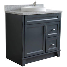 Load image into Gallery viewer, Bellaterra Home Vanity BellaTerra Home 37&quot; Single Sink Vanity in Dark Gray Finish with Gray Granite and Left Door/Round Center Sink 400700-37L-DG-GYRDC