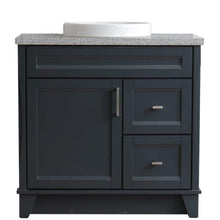 Load image into Gallery viewer, Bellaterra Home Vanity BellaTerra Home 37&quot; Single Sink Vanity in Dark Gray Finish with Gray Granite and Left Door/Round Center Sink 400700-37L-DG-GYRDC