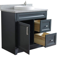 Load image into Gallery viewer, Bellaterra Home Vanity BellaTerra Home 37&quot; Single Sink Vanity in Dark Gray Finish with Gray Granite and Left Door/Round Center Sink 400700-37L-DG-GYRDC