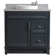 Load image into Gallery viewer, Bellaterra Home Vanity BellaTerra Home 37&quot; Single Sink Vanity in Dark Gray Finish with Gray Granite and Left Door/Round Center Sink 400700-37L-DG-GYRDC