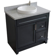 Load image into Gallery viewer, Bellaterra Home Vanity BellaTerra Home 37&quot; Single Sink Vanity in Dark Gray Finish with Gray Granite and Left Door/Round Center Sink 400700-37L-DG-GYRDC