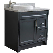 Load image into Gallery viewer, Bellaterra Home Vanity BellaTerra Home 37&quot; Single sink vanity in Dark Gray finish with Gray granite and Left door/Round Left sink 00700-37L-DG-GYRDL