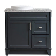 Load image into Gallery viewer, Bellaterra Home Vanity BellaTerra Home 37&quot; Single sink vanity in Dark Gray finish with Gray granite and Left door/Round Left sink 00700-37L-DG-GYRDL
