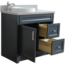 Load image into Gallery viewer, Bellaterra Home Vanity BellaTerra Home 37&quot; Single sink vanity in Dark Gray finish with Gray granite and Left door/Round Left sink 00700-37L-DG-GYRDL