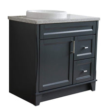 Load image into Gallery viewer, Bellaterra Home Vanity BellaTerra Home 37&quot; Single sink vanity in Dark Gray finish with Gray granite and Left door/Round Left sink 00700-37L-DG-GYRDL