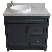 Load image into Gallery viewer, Bellaterra Home Vanity BellaTerra Home 37&quot; Single sink vanity in Dark Gray finish with Gray granite and Left door/Round Left sink 00700-37L-DG-GYRDL