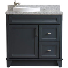 Load image into Gallery viewer, Bellaterra Home Vanity BellaTerra Home 37&quot; Single sink vanity in Dark Gray finish with Gray granite and Left door/Round Left sink 00700-37L-DG-GYRDL