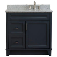 Load image into Gallery viewer, Bellaterra Home Vanity BellaTerra Home 37&quot; Single sink vanity in Dark Gray finish with Gray granite and LEFT oval sink- RIGHT drawers 400700-37R-DG-GYOR
