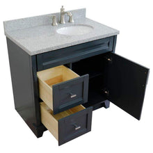 Load image into Gallery viewer, Bellaterra Home Vanity BellaTerra Home 37&quot; Single sink vanity in Dark Gray finish with Gray granite and LEFT oval sink- RIGHT drawers 400700-37R-DG-GYOR