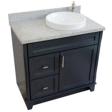 Load image into Gallery viewer, Bellaterra Home Vanity BellaTerra Home 37&quot; Single sink vanity in Dark Gray finish with Gray granite and LEFT round sink- RIGHT drawers 400700-37R-DG-GYRDR