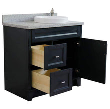 Load image into Gallery viewer, Bellaterra Home Vanity BellaTerra Home 37&quot; Single sink vanity in Dark Gray finish with Gray granite and LEFT round sink- RIGHT drawers 400700-37R-DG-GYRDR