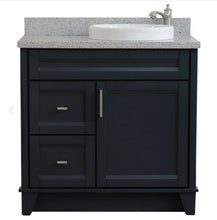 Load image into Gallery viewer, Bellaterra Home Vanity BellaTerra Home 37&quot; Single sink vanity in Dark Gray finish with Gray granite and LEFT round sink- RIGHT drawers 400700-37R-DG-GYRDR