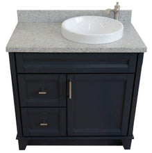 Load image into Gallery viewer, Bellaterra Home Vanity BellaTerra Home 37&quot; Single sink vanity in Dark Gray finish with Gray granite and LEFT round sink- RIGHT drawers 400700-37R-DG-GYRDR