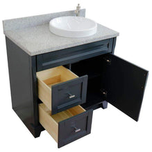 Load image into Gallery viewer, Bellaterra Home Vanity BellaTerra Home 37&quot; Single sink vanity in Dark Gray finish with Gray granite and LEFT round sink- RIGHT drawers 400700-37R-DG-GYRDR
