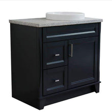 Load image into Gallery viewer, Bellaterra Home Vanity BellaTerra Home 37&quot; Single sink vanity in Dark Gray finish with Gray granite and LEFT round sink- RIGHT drawers 400700-37R-DG-GYRDR
