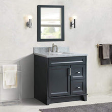 Load image into Gallery viewer, Bellaterra Home Vanity BellaTerra Home 37&quot; Single Sink Vanity in Dark Gray Finish with White Carrara Marble and Left Door/Center Sink 400700-37L-DG-WMRC