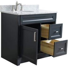 Load image into Gallery viewer, Bellaterra Home Vanity BellaTerra Home 37&quot; Single sink vanity in Dark Gray finish with White carrara marble and Left door/Left sink 400700-37L-DG-WMOL